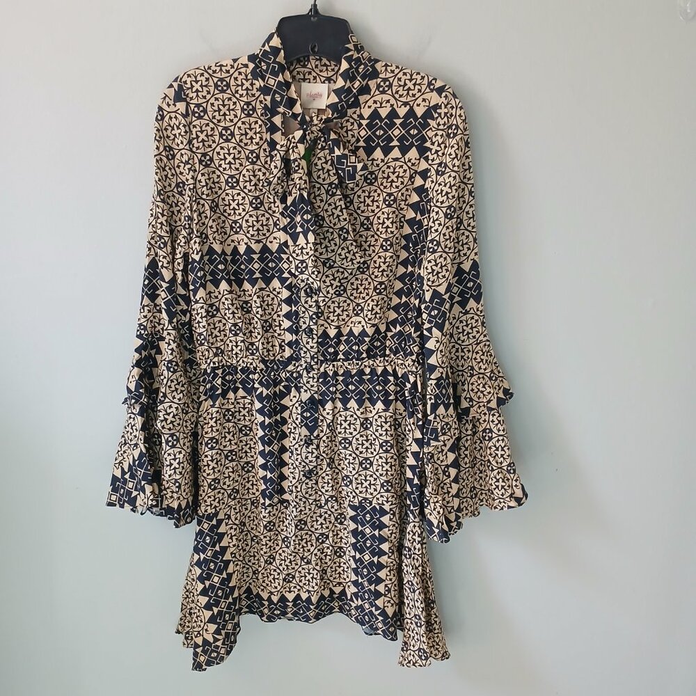 Plenty by Tracy‎ Reese Anthropologie Dress Size S Bohemian Mini Flutter Sleeve